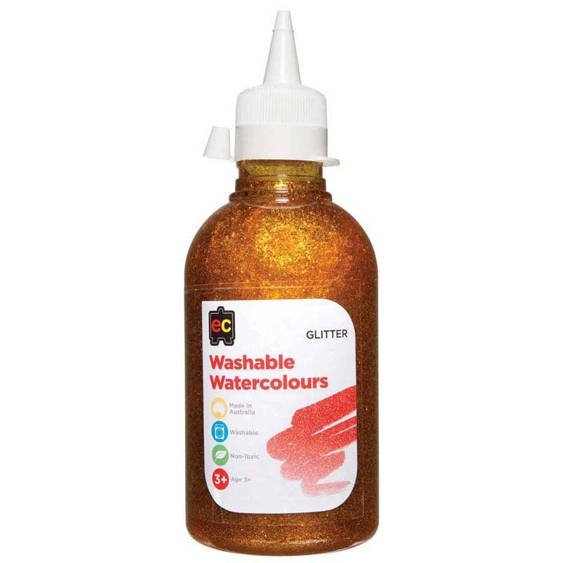 EC Paint Washable Watercolours Glitter 250ml Yellow