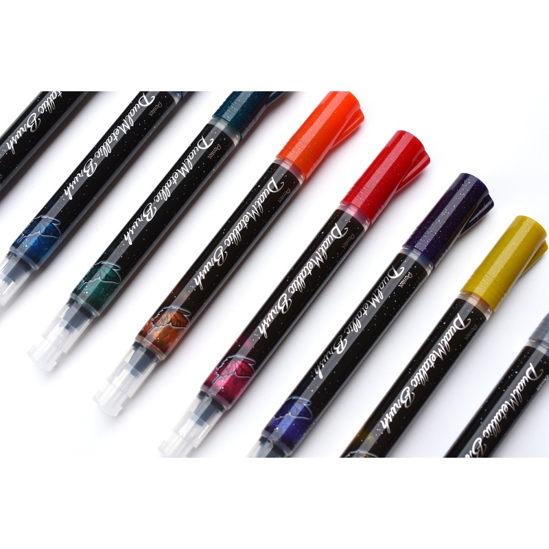 Pentel Dual Metallic Brush Markers – Set of 8