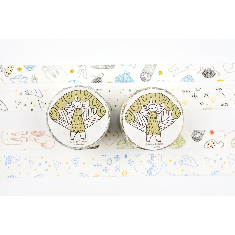 Classiky – Irago Tomomi Masking Tape – Beasts and Starlit Sky – Set of 2