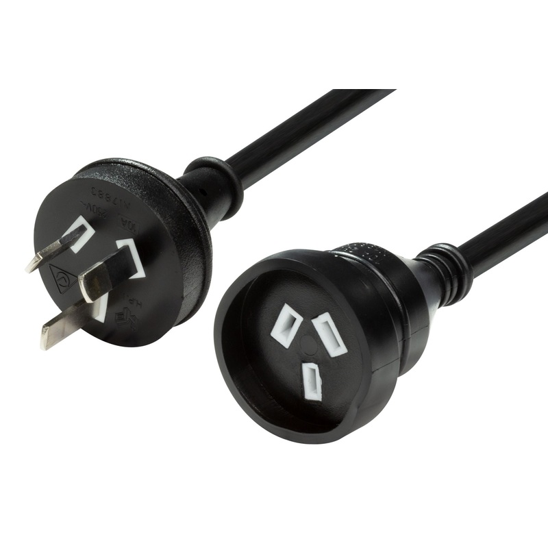DYNAMIX 10M 240v 10A Standard Duty Power Extension Lead (3 Core 1.0mm). Black Colour