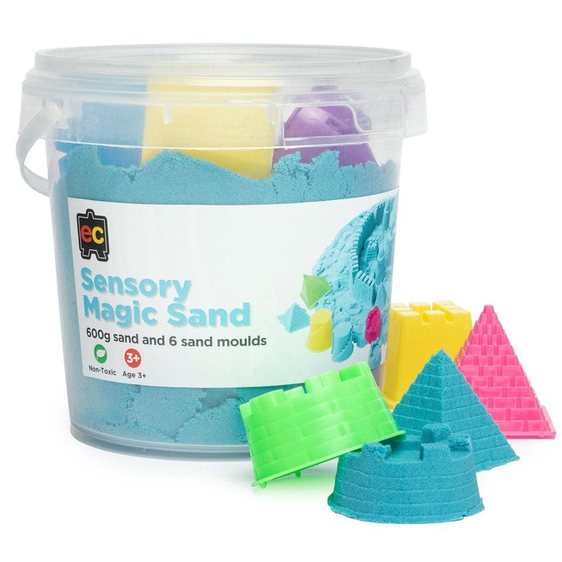 EC Sensory Magic Sand with Moulds 600gm Tub Blue