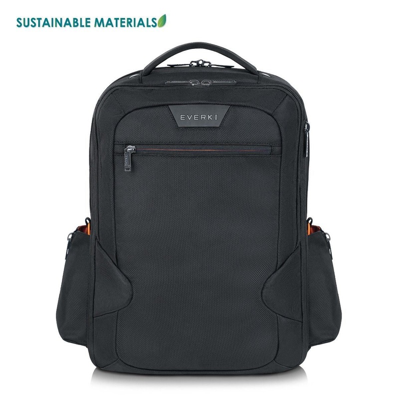 EVERKI Atlas Laptop Backpack 13”~17”. Adjustable laptop compartment. Checkpoint friendly design. Quick access magazine pocket