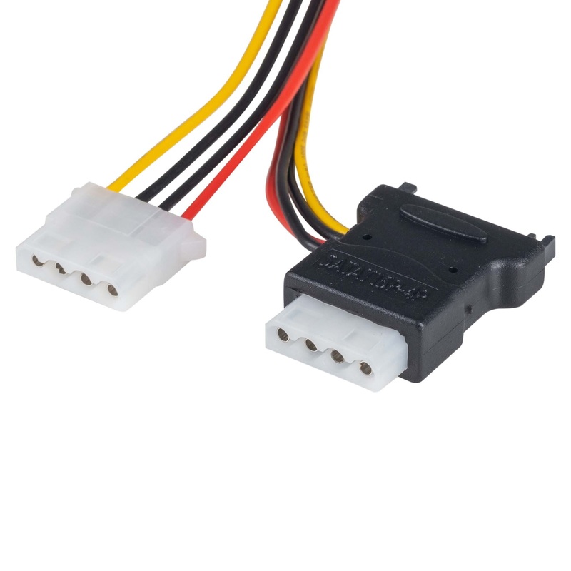 DYNAMIX Dual Port Serial ATA Power Splitter Cable, Converts 1x SATA 15P to 2x standard 5.25” power connector.