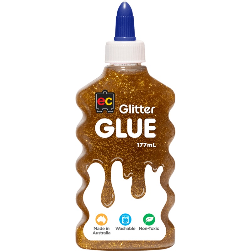 EC Glitter Glue 177ml Gold