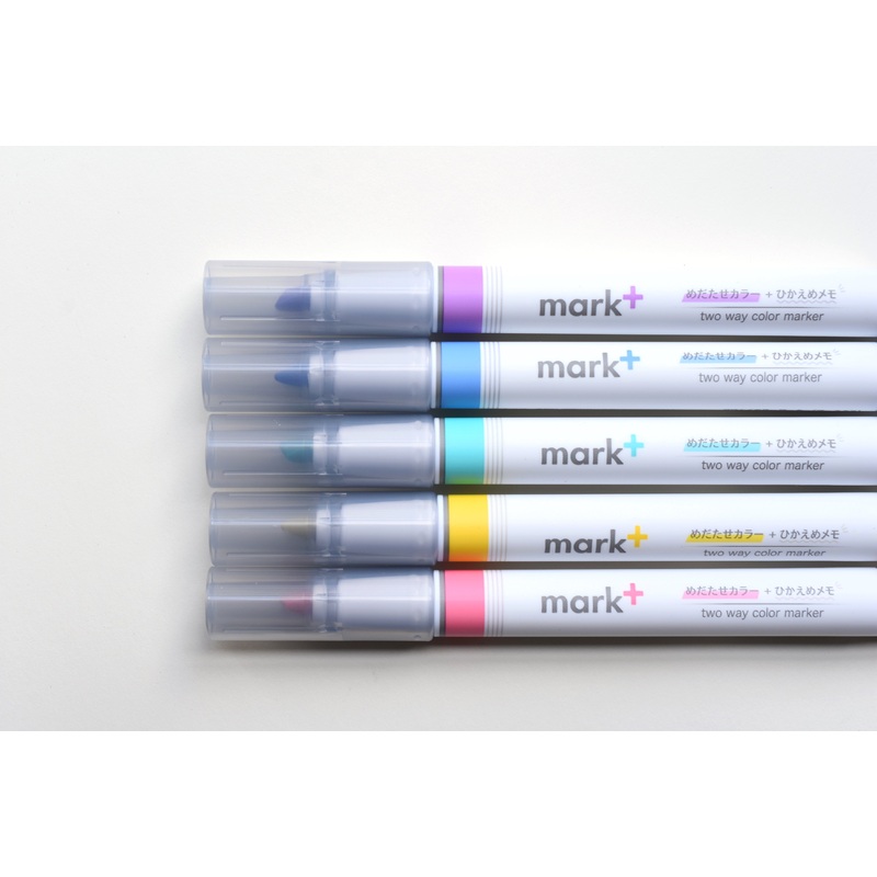 Kokuyo Mark+ Two Way Highlighter / Fineliner – 5 Color Set
