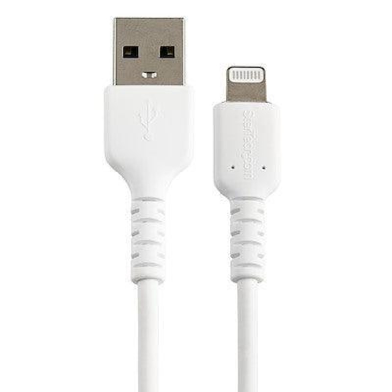 12inch (30cm) Durable White USB-A to Lightning Cable – Heavy Duty Rugged Aramid Fiber USB Type A to Lightning Charger/Sync Power Cord – Apple MFi Certified iPad/iPhone 12