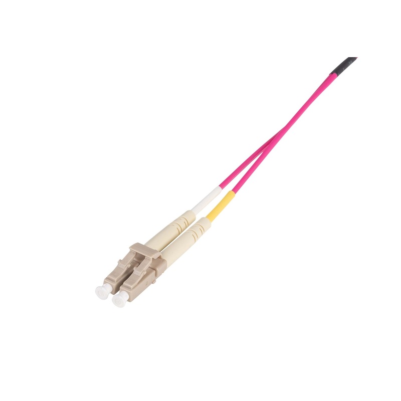 DYNAMIX 0.5M 50u LC/LC OM4 Fibre Lead (Duplex, Multimode) Raspberry Pink LSZH Jacket
