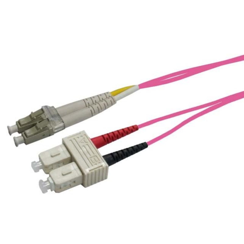 DYNAMIX 20M 50u LC/SC OM4 Fibre Lead (Duplex, Multimode) Raspberry Pink LSZH Jacket