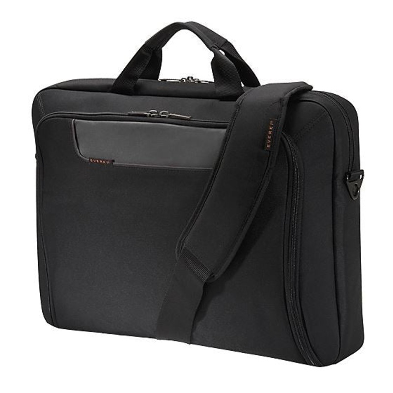 EVERKI Advance Briefcase 18.4”, Separate zippered accessory pocket, Front stash pocket, Trolley handle pass through strap, Ergonomic shoulder pad