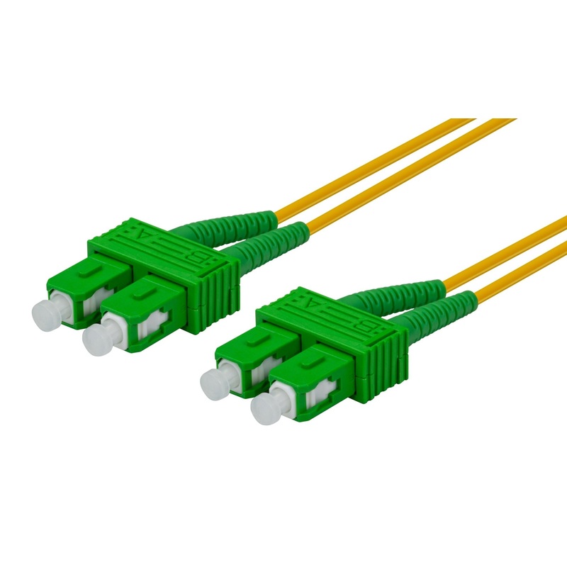 DYNAMIX 0.5M 9u SC APC/SC APC Duplex Single Mode G657A1 Bend Insensitive Fibre Lead. Yellow LSZH Jacket