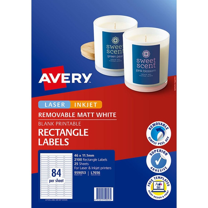 Avery Label L7656 Laser Inkjet 46×11.11m 84up 25 Sheets