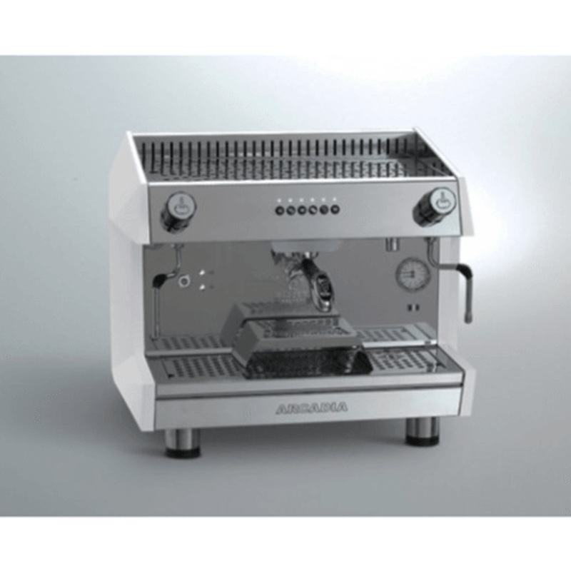 Espresso coffee machine SS polish white 1 Group – ARCADIA-G1