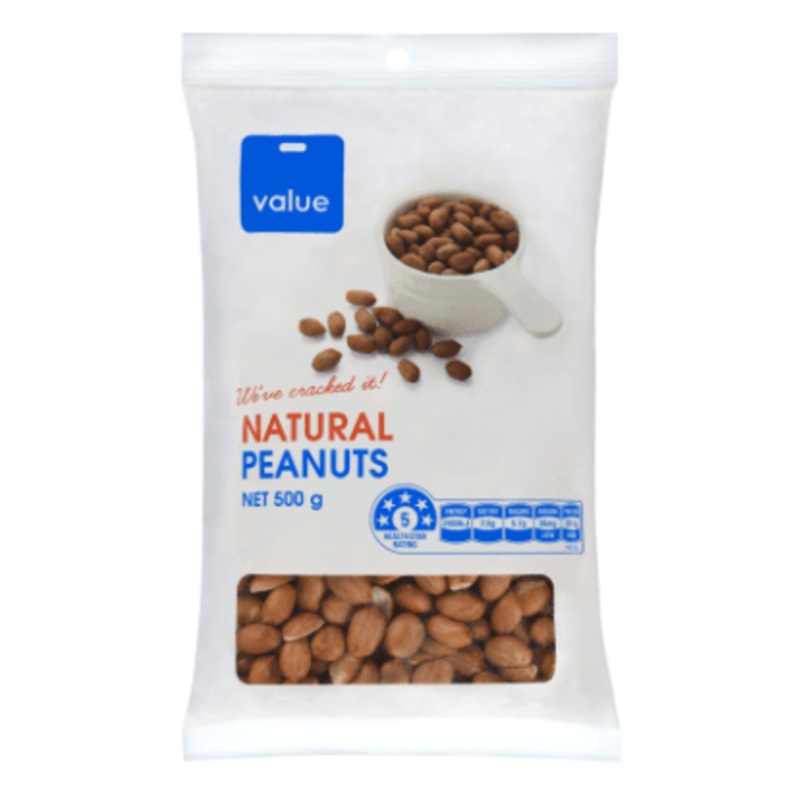 Value Natural Peanuts 500g