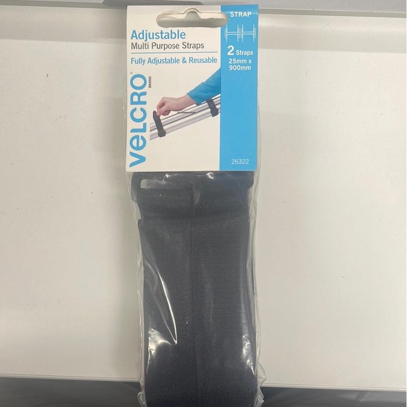 Velcro Adjustable Multi Purpose Straps Fully Adjustable & Reusable 2 Straps 25mm x 900mm