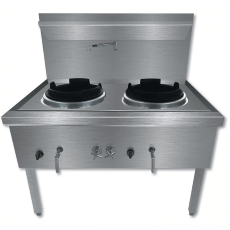 WW-2N Stainless Steel Waterless Nature Gas Double Wok