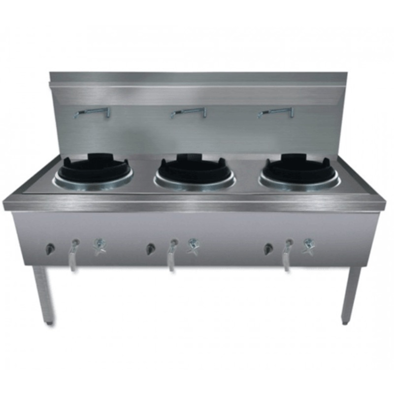 WW-3N Stainless Steel Waterless Nature Gas Triple Wok