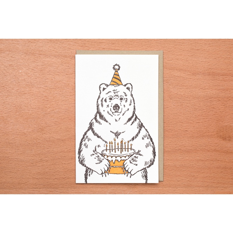 Grizzly Bear Birthday Greeting Card