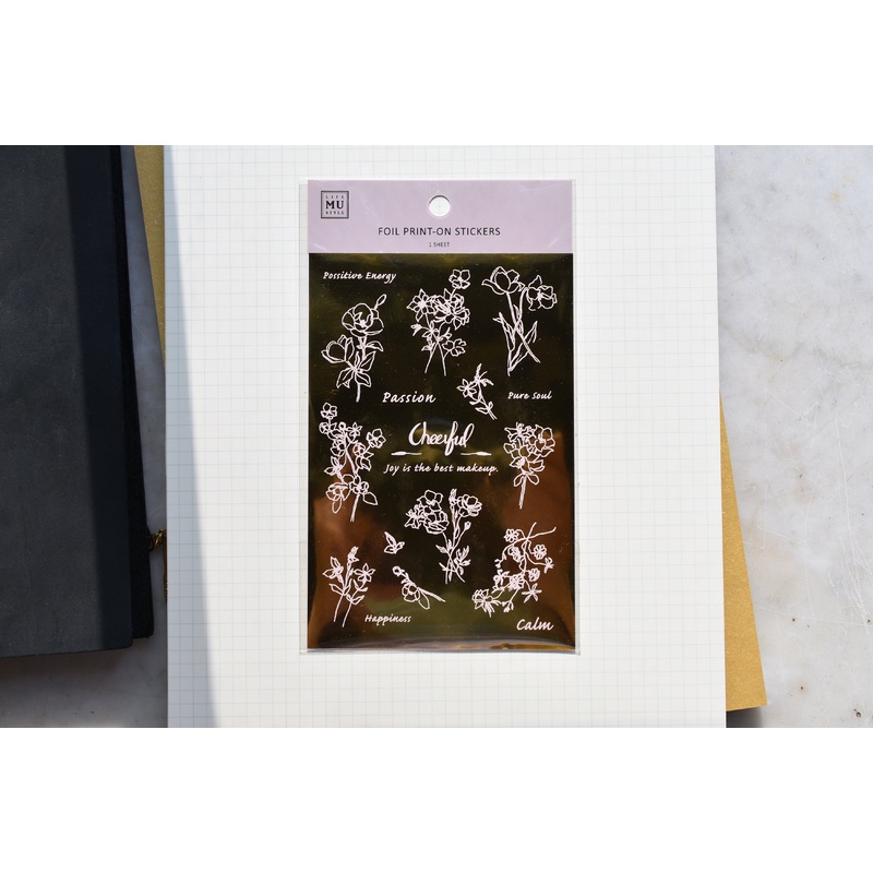 MU Print-On Gold Foil Stickers – Cheerful Joy – #1