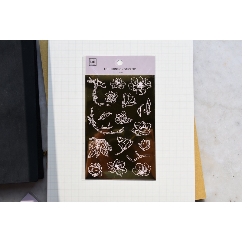 MU Print-On Gold Foil Stickers – Garden Scenes – #4