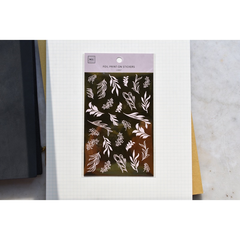 MU Print-On Gold Foil Stickers – Leaf Fronds – #2