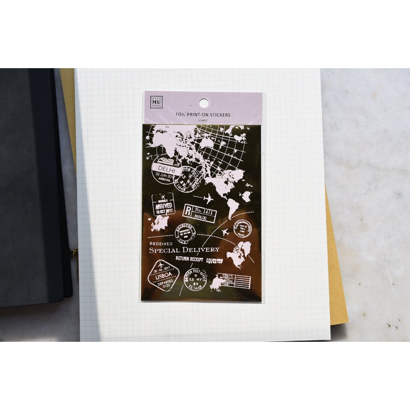 MU Print-On Gold Foil Stickers – Passport Stamps – #6