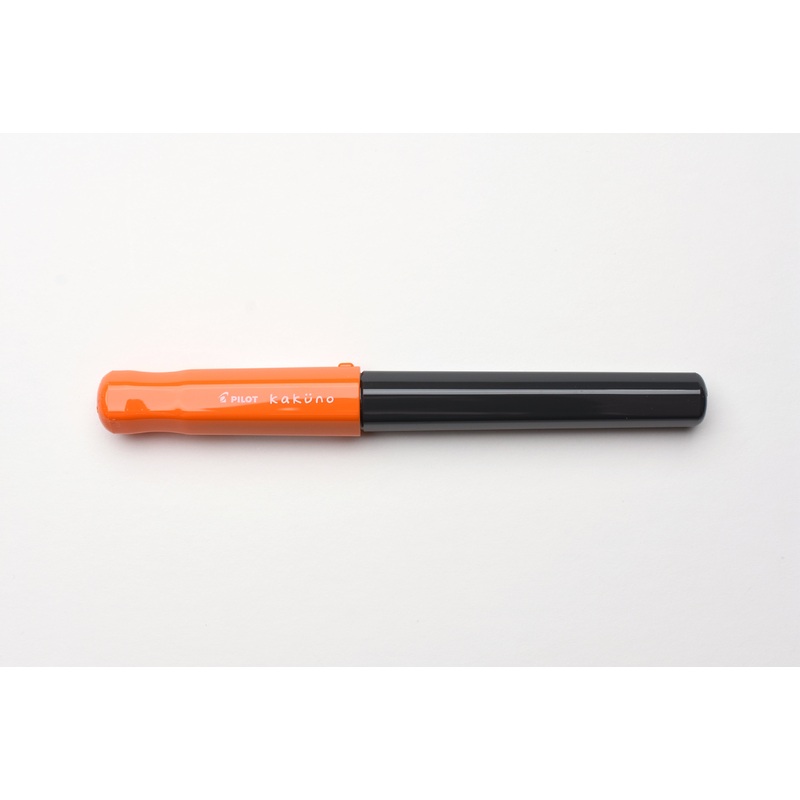 Pilot Kakuno Fountain Pen – Gray Barrel/Orange Cap – Medium Nib
