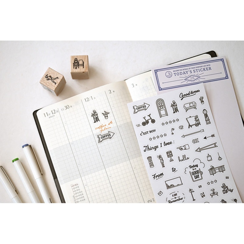 Plain Stationery Transparent Todays Sticker