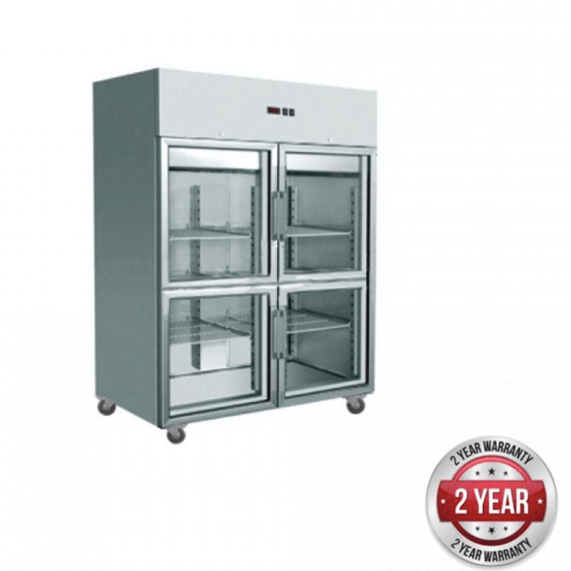 GRAND ULTRA Four 1/2 Glass Door Upright Fridge 1400L