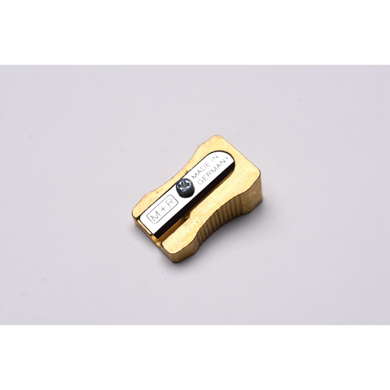 M+R Brass Wedge Single Hole Sharpener