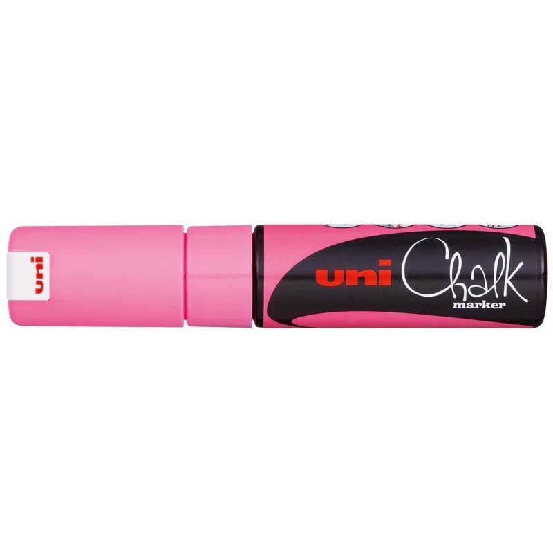 Uni Chalk Marker 8.0mm Chisel Tip Fluoro Pink PWE-8K
