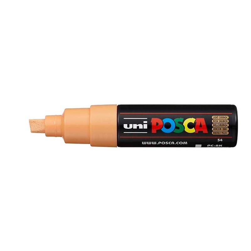 Uni Posca Marker 8.0mm Bold Chisel Light Orange PC-8K