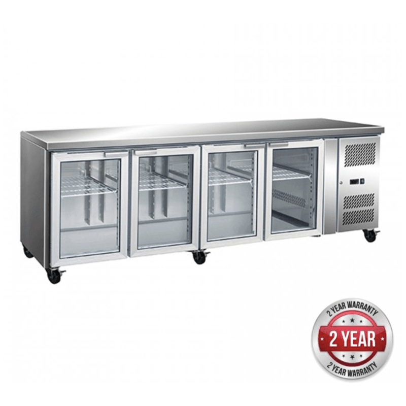 4 Glass Door Gastronorm Bench Fridge