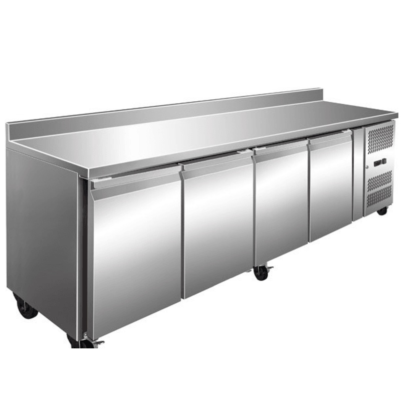 Four Door Bench Fridge with Splashback 511L