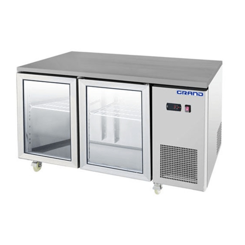 GRAND True Quality 2 Glass Door Gastronorm Work Bench Fridge