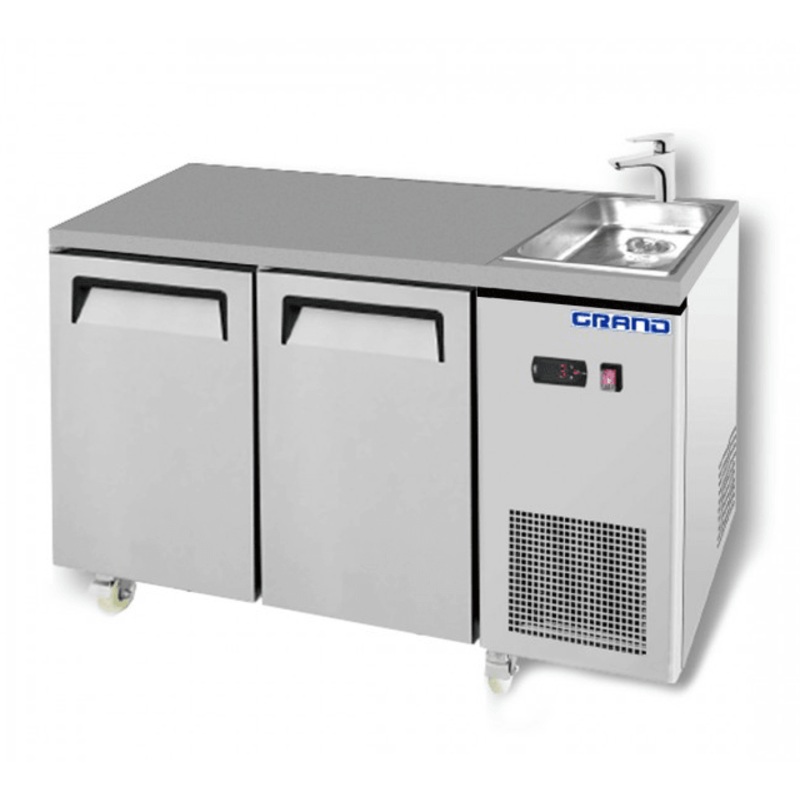 GRAND True Quality Two Door Work Bench Fridge With Sink