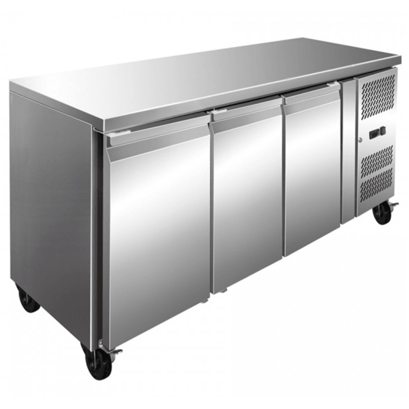 FE3100BT S/S Three Door Bench Freezer 386L