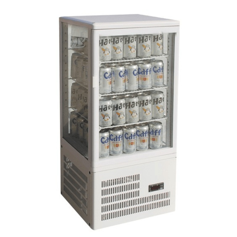 Four-Sided Countertop Display Fridge White