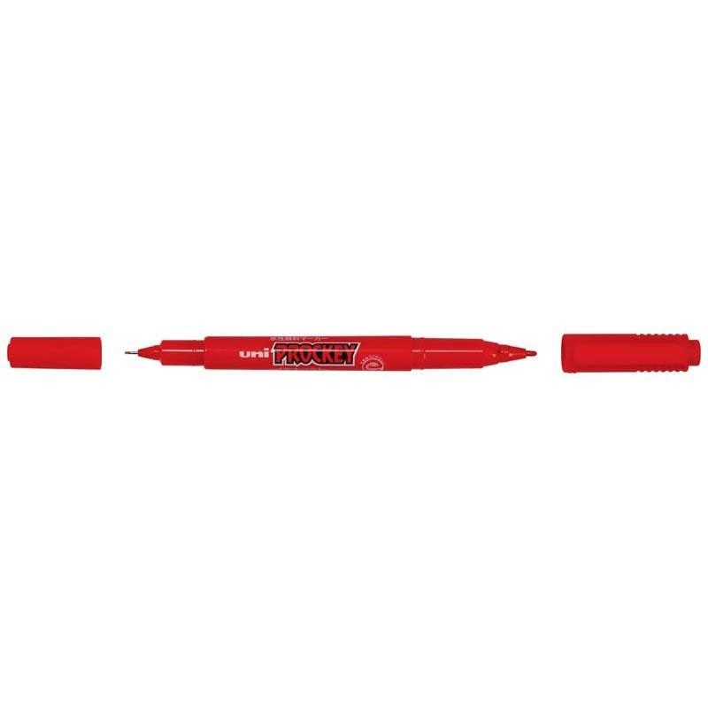 Uni Prockey Marker Dual Tip 0.4/0.9mm Red PM-120