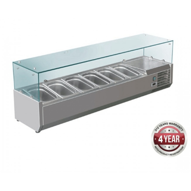 FED-X Flat Glass Salad Bench – XVRX1500/380