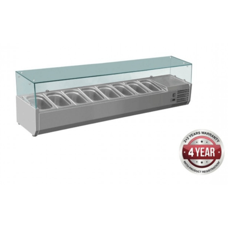 FED-X Flat Glass Salad Bench – XVRX1800/380
