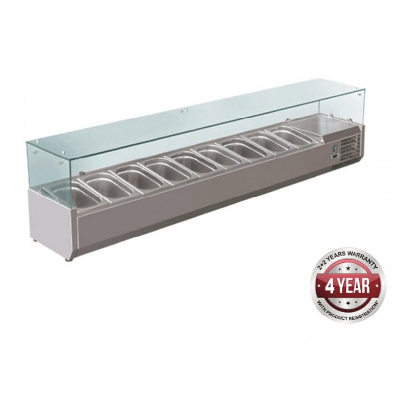 FED-X Flat Glass Salad Bench – XVRX2000/380