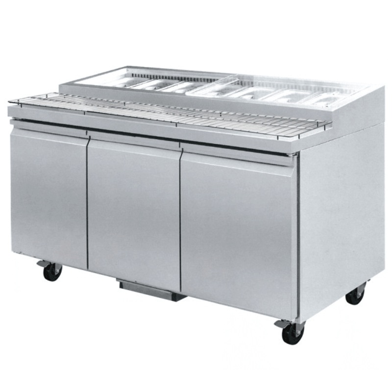 Three Door DELUXE Pizza Prep Bench