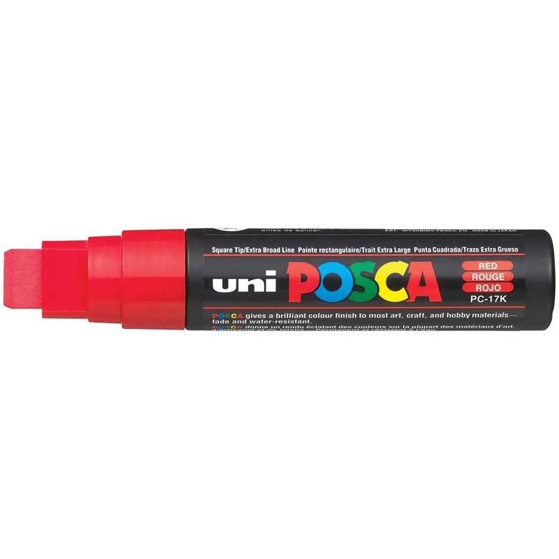 Uni Posca Marker 15.0mm Extra-Broad Chisel Red PC-17K