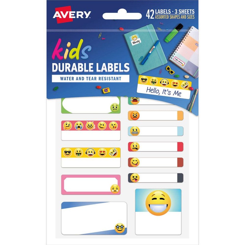 Avery School Label Multipack – Hello It’s Me Emoji 42 Pack