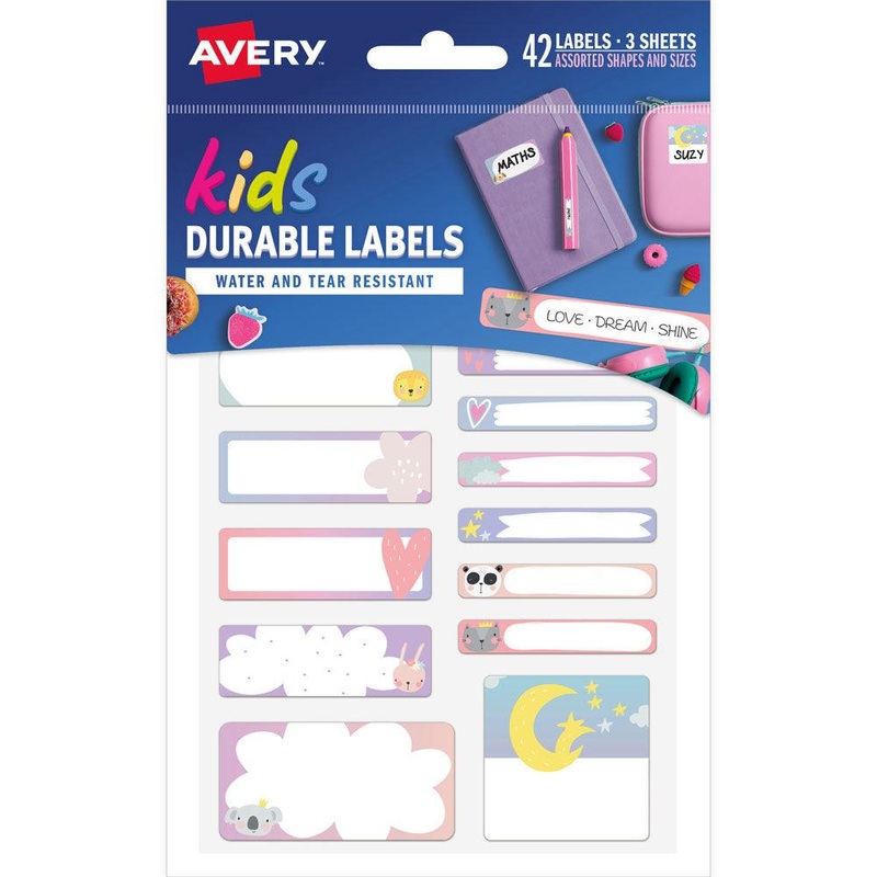 Avery School Label Multipack – Love Dream Shine 42 Pack