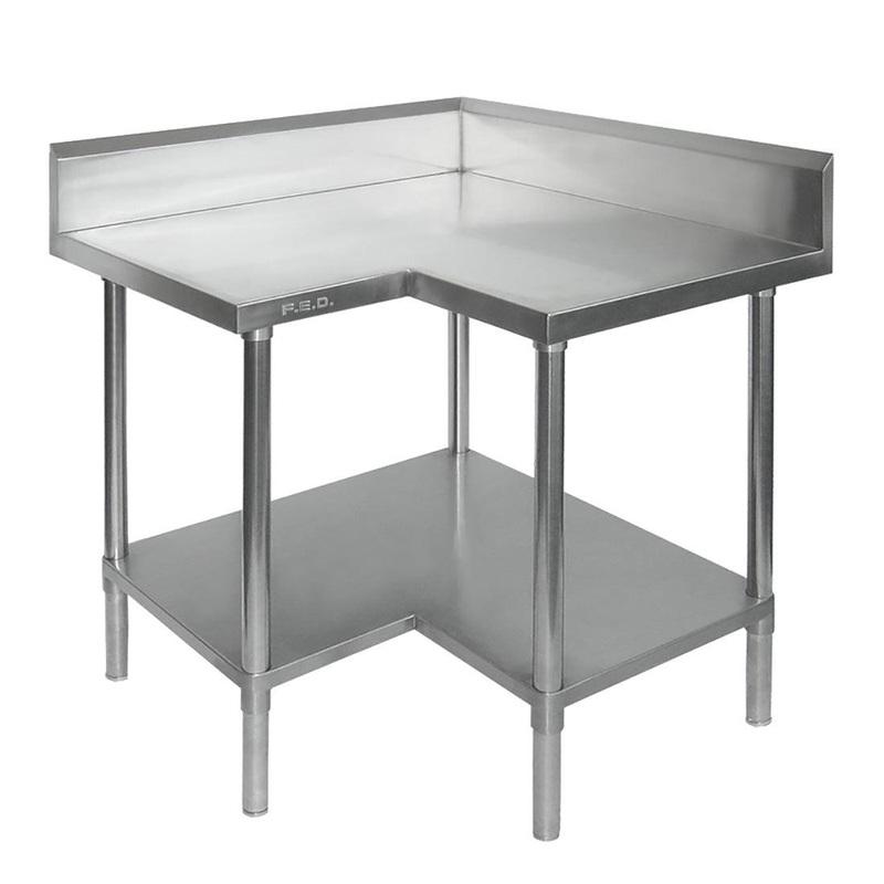WBCB6-0900/A  Corner Workbench, 150mm Splashback & Undershelf