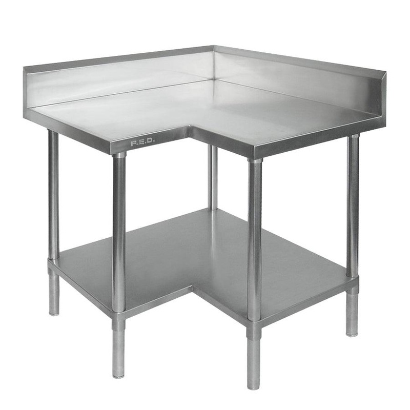 WBCB7-0900/A  Corner Workbench, 150mm Splashback & Undershelf 900x900x900mm