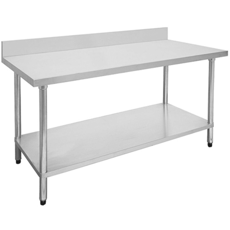 Economic 304 Grade Stainless Steel Tables with Splashback 700 Deep  SSTable7SB-EC