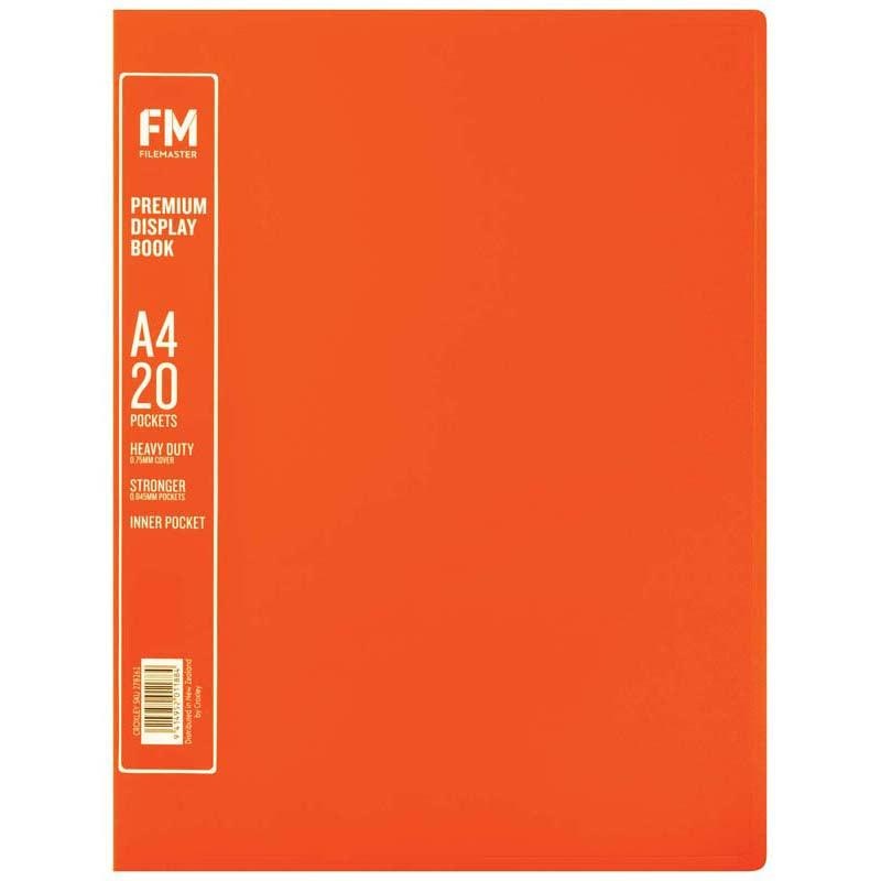 FM A4 Premium Display Book 20 Pocket Burnt Orange