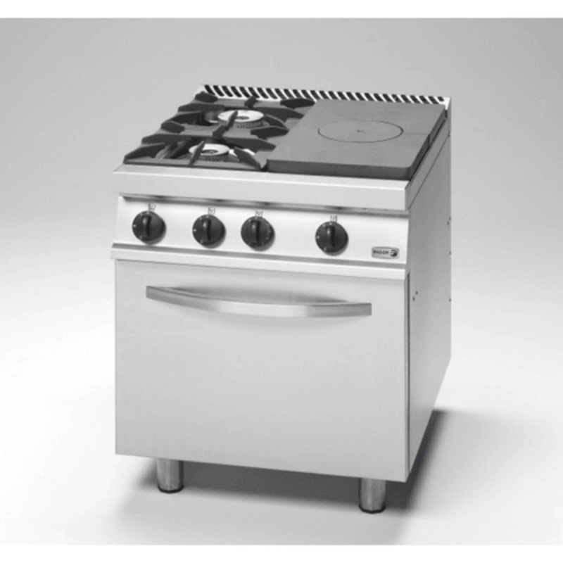Free Standing Solid Target top with open burner and Oven – CG7-31-D